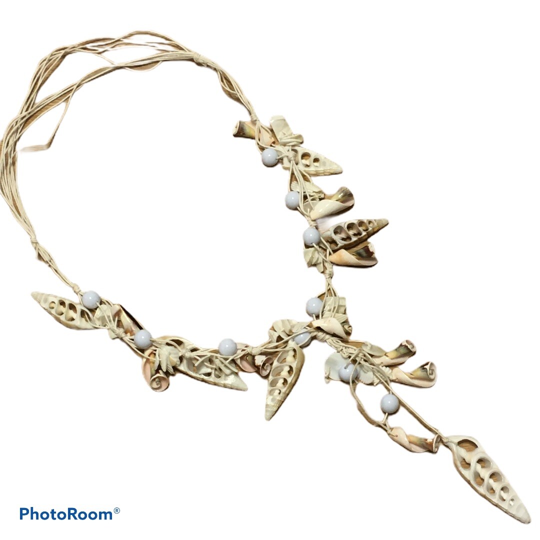 Artisan adjustable Tribal shell bead Y Statement … - image 1