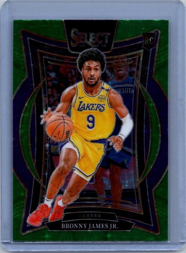 2024-25 Panini Select #90 Bronny James Jr. Green Stars Prizm