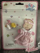 NEW Baby Born Miniworld Doll Clothes Outfit Pink Gingham  Dress Outfit Zapf