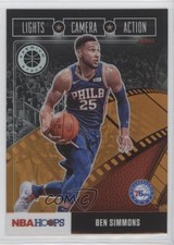 2019 Panini NBA Hoops Premium Stock Lights Camera Action Orange Ben Simmons 06y2