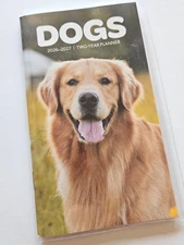 2026 - 2027 Dogs Two-Year Pocket Planner - Golden Retriever Cover (3.5" x 6.5")