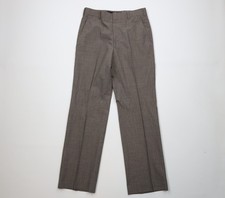 Vtg 70s Streetwear Mens 32x32 Wool Blend Knit Striped Wide Leg Chino Pants USA
