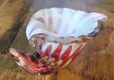 Glass Conch, Hand Blown Seashell Art Glass Figurine, Beautiful Home Decor