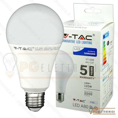 V-Tac PRO LED-Lampe 18W A80 E27 1005 Globo Goccia Chip SAMSUNG