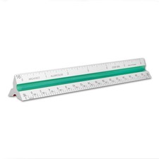 Alumicolor Aluminum Architect Color-Coded Solid Drafting Scale, 6IN, Silver,3...