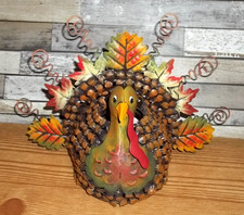 Kohls Metal Thanksgiving Turkey Tea Light Candle Holder Fall Centerpiece Decor