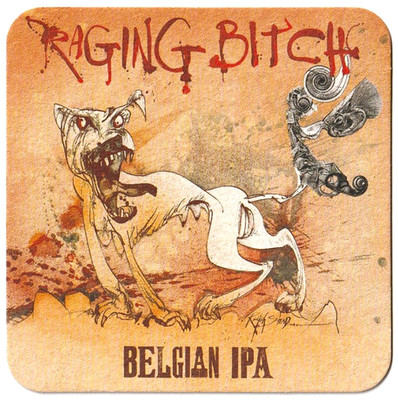 Flying Dog Brewery Raging Bitch Belgian IPA  Beer Coaster Frederick MD