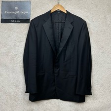 Ermenegildo Zegna Italy Wool Roma Fit Black Notch Lapel Wool Tuxedo Blazer 54