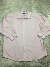 Stafford Button Up Shirt Mens Size 20 36-37 Big Purple Long Sleeve End On End