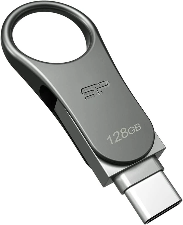 Silicon Power BEAMER-C80 Silver Type-C Ready USB Flash Drive 128GB USB 3.0 Flash - Image 3 of 3