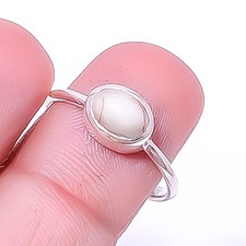 Copper White Turquoise 925 Sterling Silver Ring s.7 A383