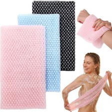 3 Pieces Exfoliating Shower Towels 39.4" Japanese Nylon Bath Towel and Body