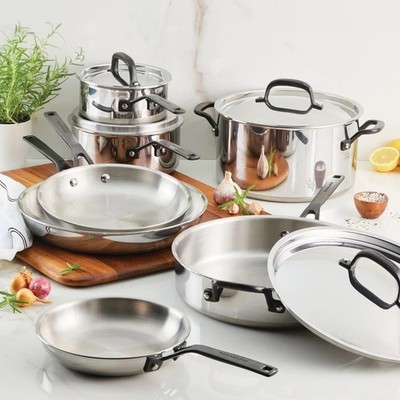 KitchenAid 11-Piece 5-Ply Clad Stainless Steel Cookware Set 30062