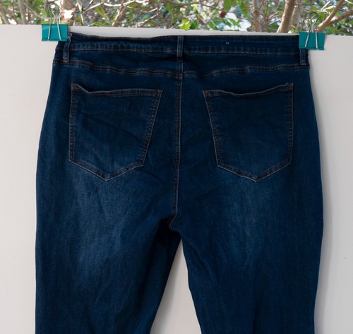 Rue+ Jeans Damen Blau Dark Wash High Rise Super Wide Leg Flare Stretch Gr. 20 - Bild 11 von 12