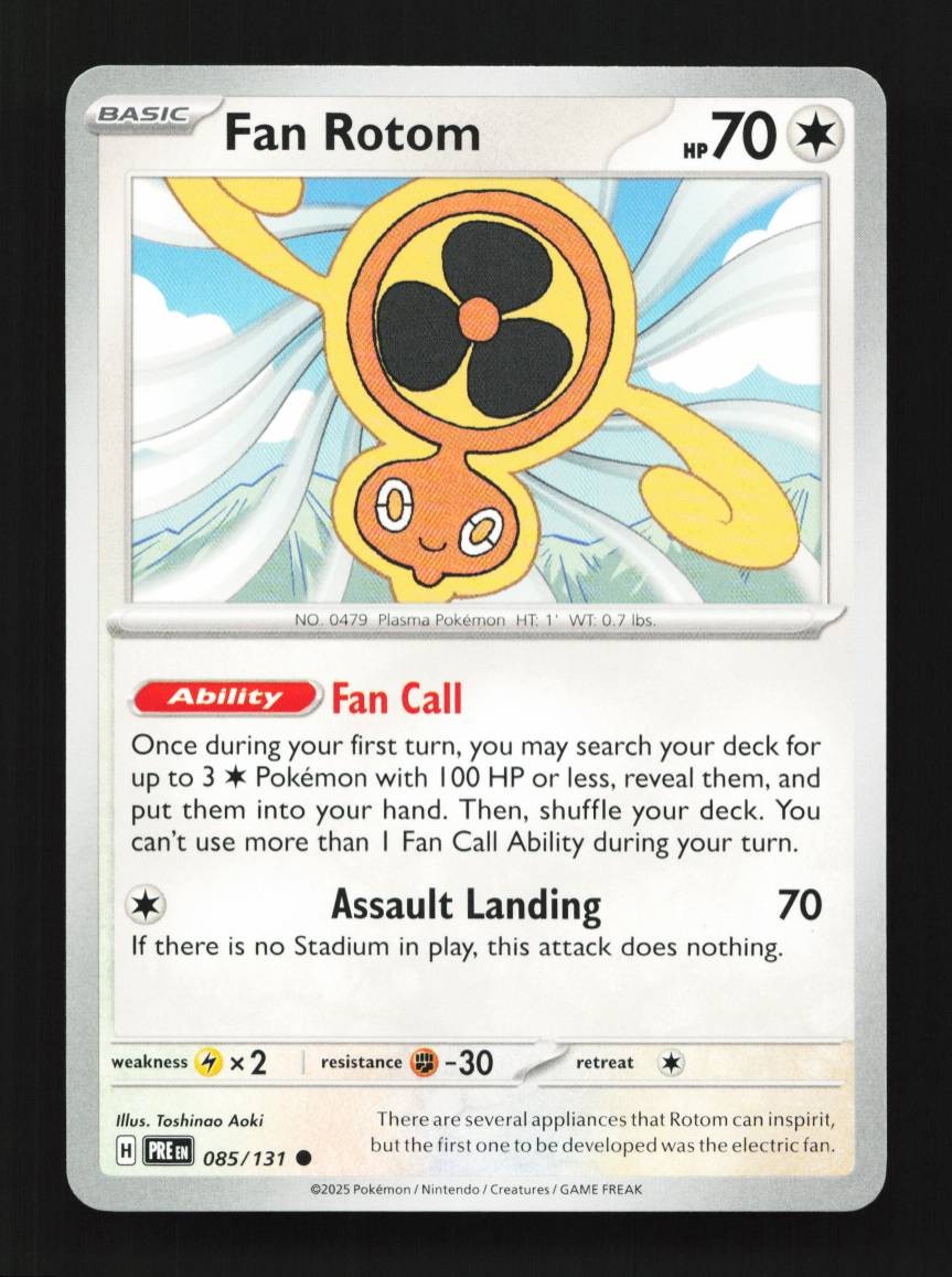 Fan Rotom 085/131 Prismatic Evolutions English Pokemon Card TCG