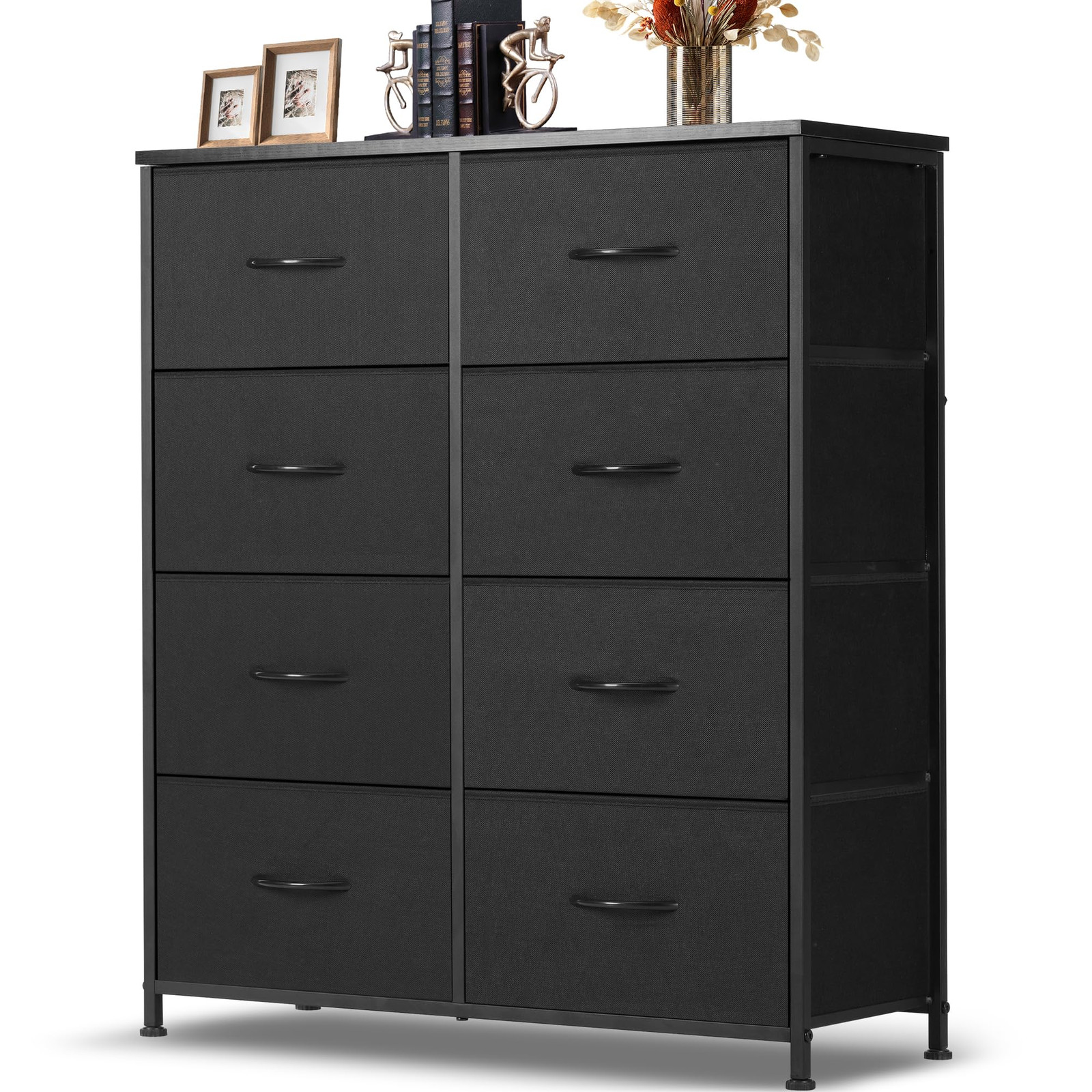 Dresser for Bedroom, 8 Storage Drawers, Anti-Tip Tall Fabric Closet Chests Or...