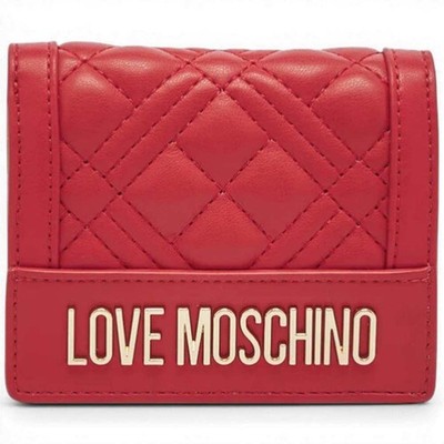 Fashion Love Moschino Geldbörse gesteppt Damen rot aus Synthetik