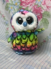 TY Beanie Boo Aria the Owl Rainbow Plush 6” Glitter Eyes