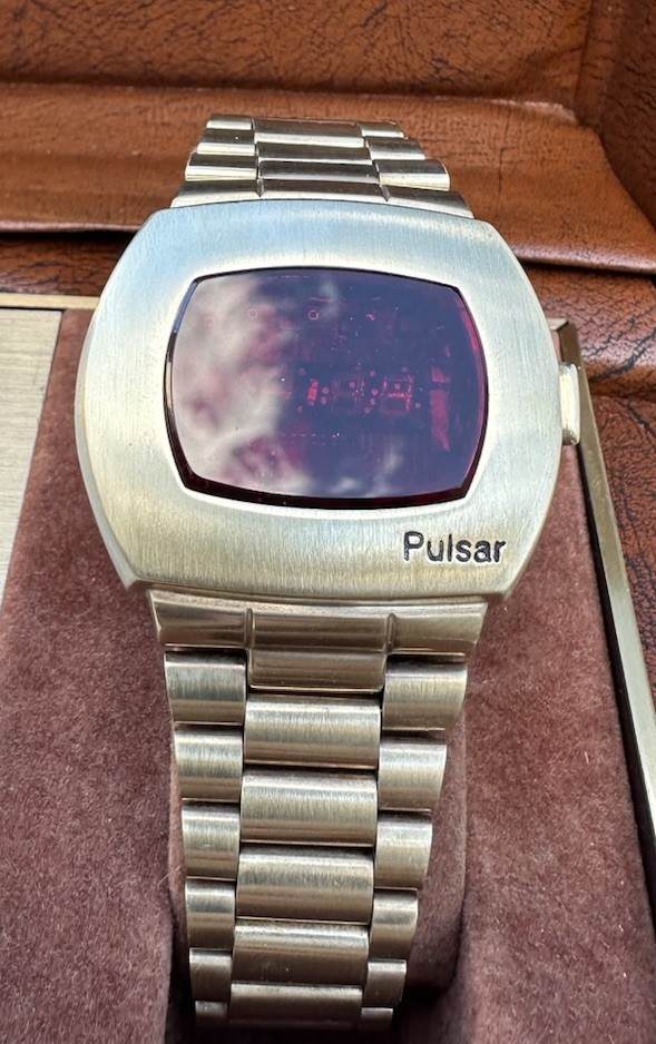 Vintage Pulsar P2 LED Watch 14K GF Time Computer *NEAR MINT W/BOX*