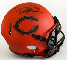 DEANDRE SWIFT signed (CHICAGO BEARS)  Orange mini football helmet  JSA WC292957