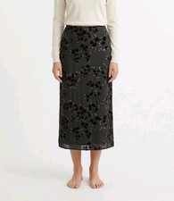 Vintage Express Skirt Midi Gray Purple Floral Whimsigoth Fairy Wool Blend 13/14