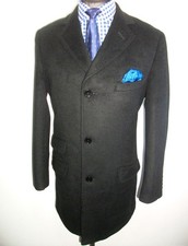 LUXURY CASHMERE CROMBIE OVERCOAT JACKET COAT 42 Military Long Suit TRENCH Blazer