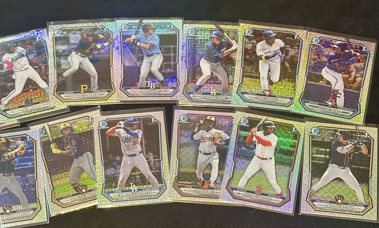 2026 Bowman Chrome & Mega 155 Card Lot - Numbered/Auto/Lazers/Red RC Redemptions view 7