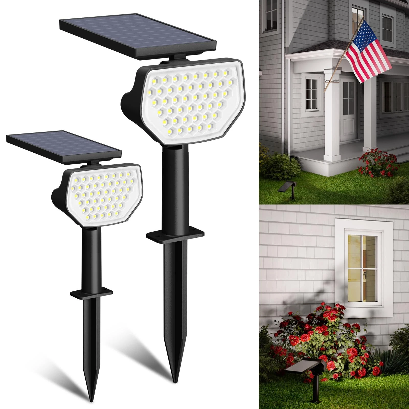 Lepro Solar Decorative Spot Lights 2 Pack, Cool White Modern Accent Lights fo...