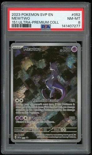 Pokemon Mewtwo Full Art Holo Promo 052 151 Premium Collection PSA 8 NM/MT