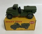 Vintage Dinky Toys 643 Army Water Tanker Military Green In Original Box