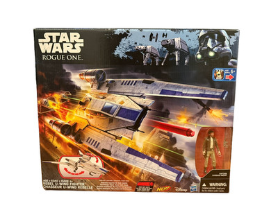 Star Wars Rogue One Rebel U-Wing Fighter w/Cassian Figure Hasbro Nerf Darts NIB