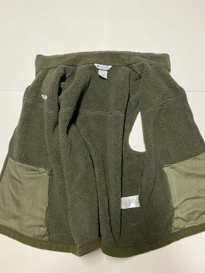Columbia Vest Men XL Green Deep Pile Sherpa Lined Fleece Jacket - Image 4 of 4