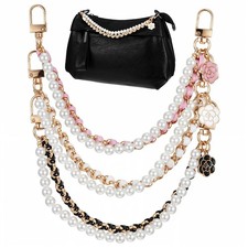 3Pcs Pearl Bag Chain Extender 10  Bag Chains for Handbags Pearl Bags Chain