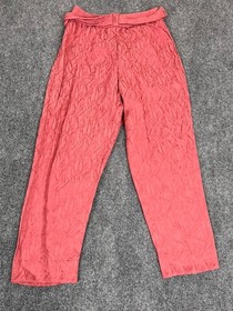Anthropologie Ett:twa Pants Womens Rose Pink Aubade Tie Waist High Rise Size 2