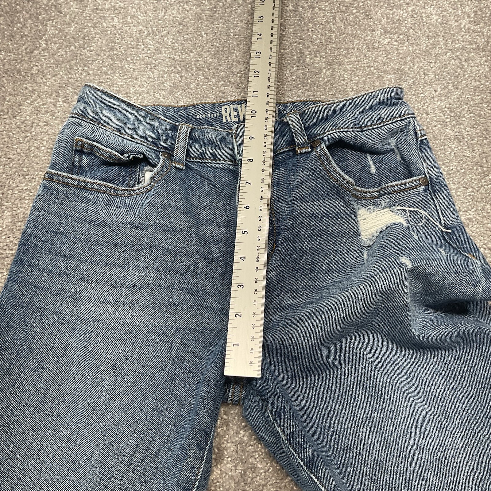 Rewash High Rise Raw Hem Crop Women's size 5/27 Distressed Jeans