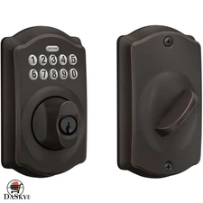 Electronic Keyless Entry Deadbolt in Aged Bronze - Secure and Stylish Access