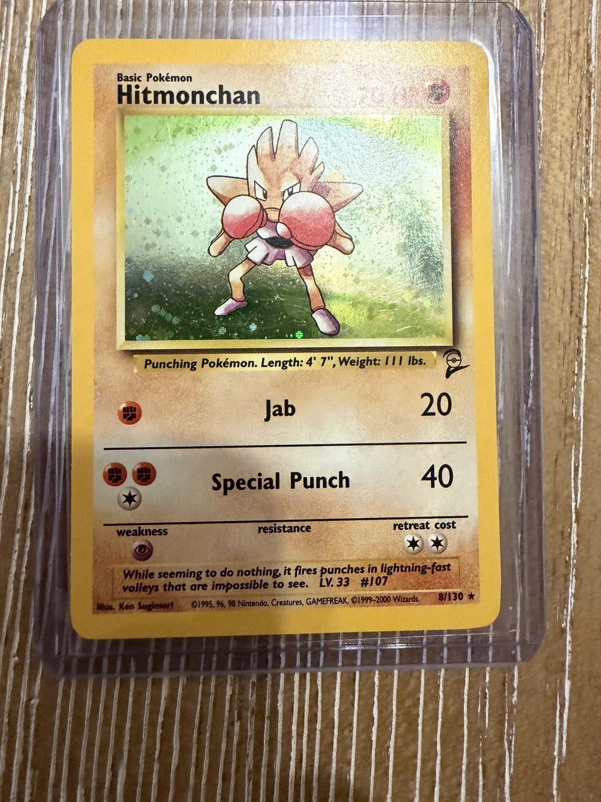 Pokémon Base Set 2 Hitmonchan Holo #8/130 NM