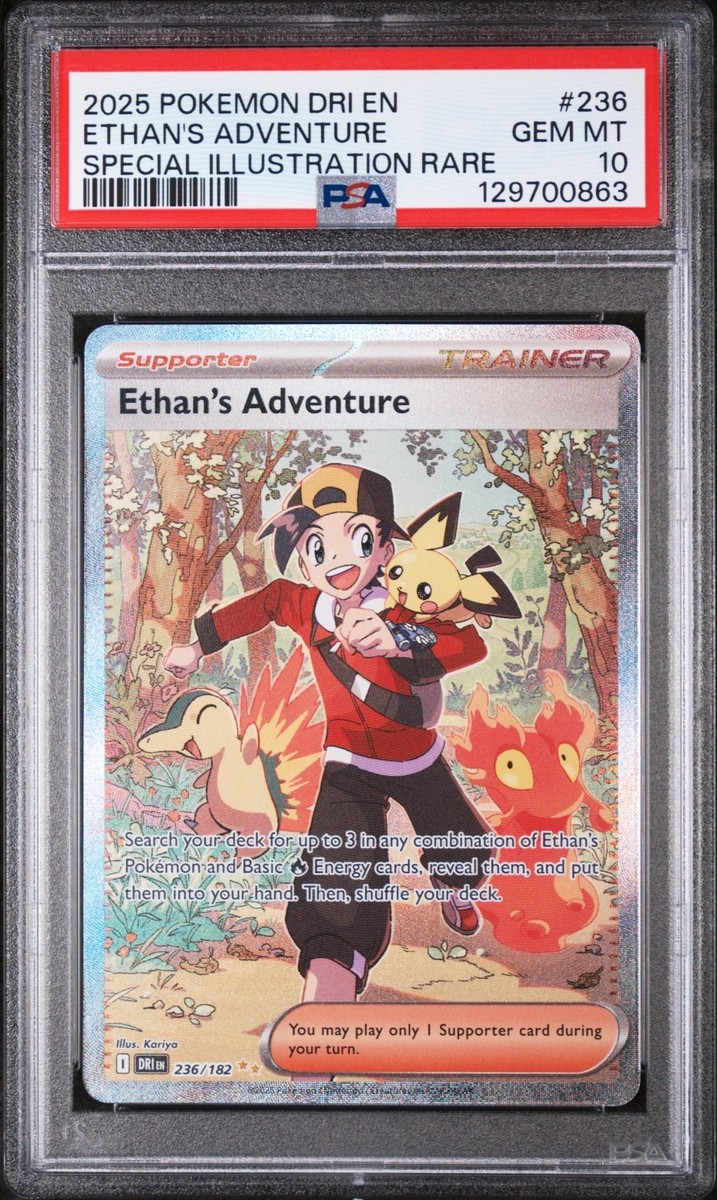 PSA 10 Ethan's Adventure 236/182 Destined Rivals 2025 SIR Pokémon