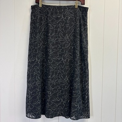 Studio B by Bobeau Womens Cottage Boho Chiffon Aline Maxi Skirt Size XL Flowy