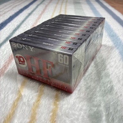 Sony HF 60 Minute 10 Pack Blank Audio Cassette Tape Lot Pack of 10 NEW & SEALED