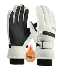 Kids Winter Snow Ski Gloves for Boys Girls - Cold Weather Snowboard White
