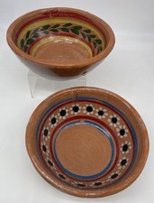 Mestizo Pottery Hand Thrown Bowls Mexico Glazed Pair Of 2 Food Safe