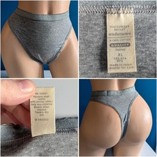 90s Vintage VICTORIA'S SECRET XL Signature Band THONG Panties 100 Cotron NWOT