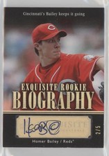 2007 Exquisite Rookie Signatures Gold Spectrum 2/5 Homer Bailey Auto 0o48