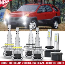 For Pontiac Aztek 2001-2005 LED Headlight HIGH Low Fog Light Bulbs Kit White 6x