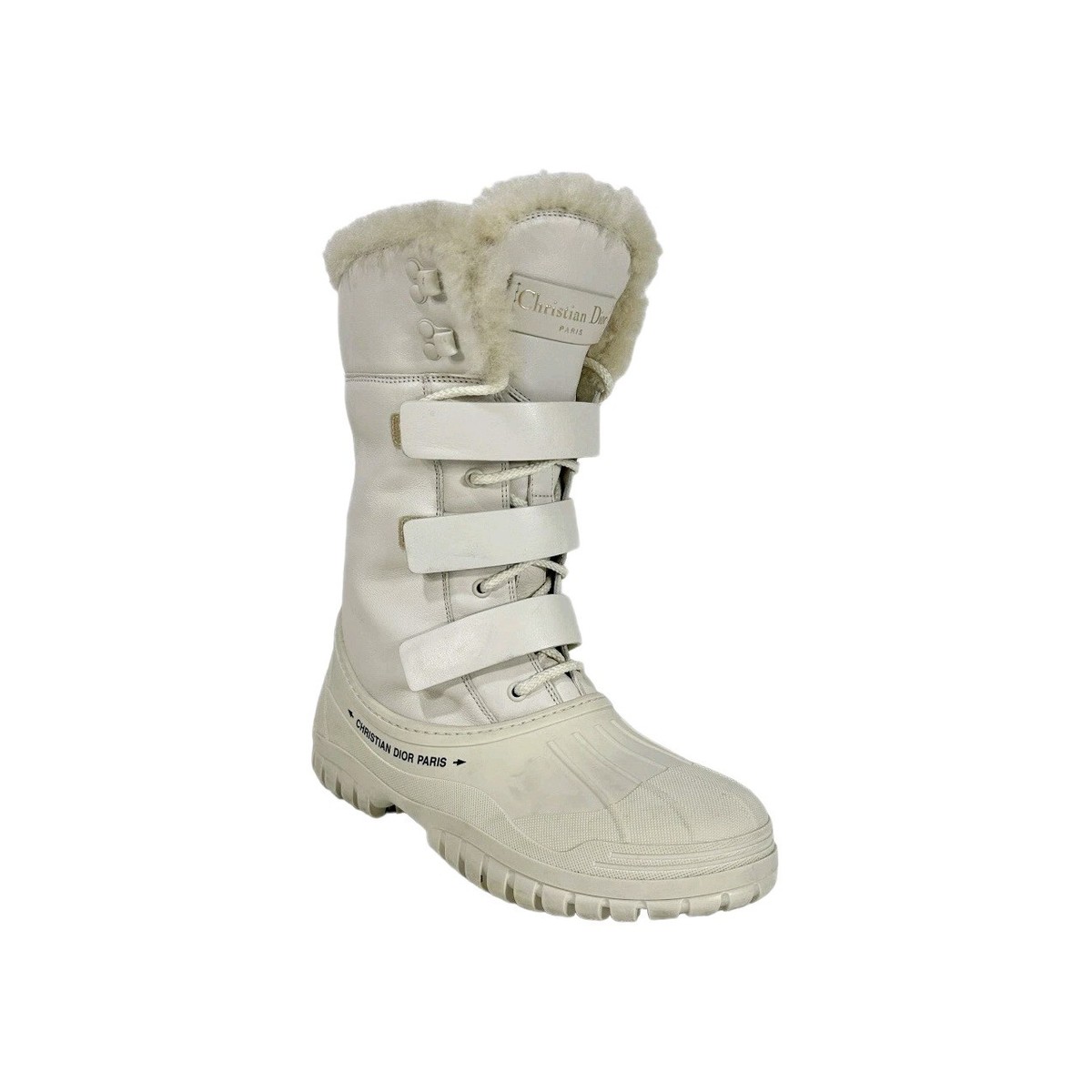 Authentic Christian Dior D-Venture Women's White Leather Snow