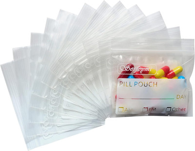 Pill Bags for Travel Pill Pouch Organizer Pack of 120 BPA Free 3 x 2.75 inch Reu