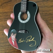 Axe Heaven Elvis Presley Gold Signature Black Acoustic Mini Guitar Replica Colle