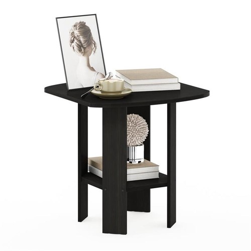 Furinno Contemporary Engineered Wood Simple Design End Table in Espresso - Picture 4 of 6