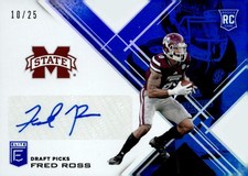 2017 Panini Elite Draft Picks #198 Fred Ross Draft Picks Autographs Blue #/25